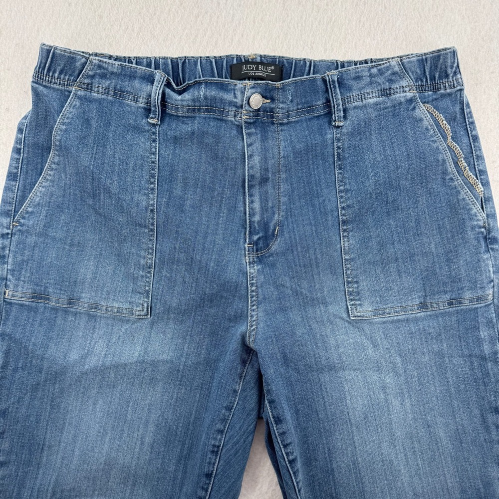 Judy Blue High Rise Pull-On Jogger Denim Jeans Womens 18W (38x30) Medium Wash